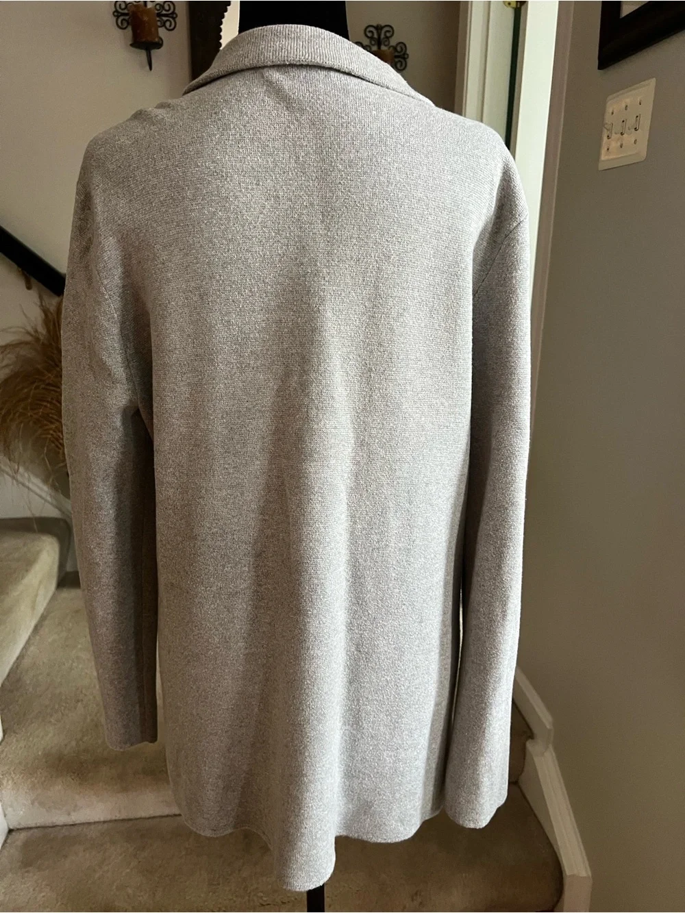 ❌SOLD❌J. Crew Mercantile Women's Gray Notch Collar Cotton Knit Sweater Blazer
